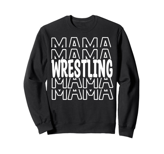 Wrestling Mama School Team Sports Sweatshirt - Minimalist Print for Adults - T-Shirt, Sweatshirt, Hoodie