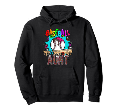 Baseball Aunt Hoodie - Unique Graphic Unisex - T-Shirt, Sweatshirt, Hoodie