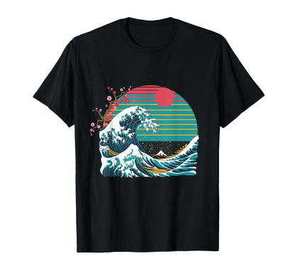 Big Wave Vaporwave Aesthetic 80S T-Shirt - Casual Everyday Wear Unisex - T-Shirt, Sweatshirt, Hoodie