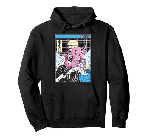 Axolotl Drinking Strawberry Milk Hoodie - Casual Everyday Wear for Adults - T-Shirt, Sweatshirt, Hoodie