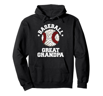 Baseball Great Grandpa Distressed Hoodie - Custom Art Print Men Women - T-Shirt, Sweatshirt, Hoodie