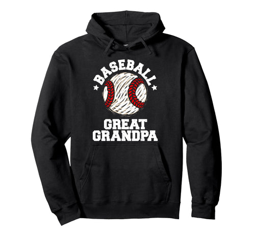 Baseball Great Grandpa Distressed Hoodie - Custom Art Print Men Women - T-Shirt, Sweatshirt, Hoodie