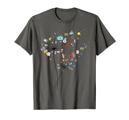 Photographer Camera Dandelion T-Shirt - Novelty Apparel Men Women - T-Shirt, Sweatshirt, Hoodie