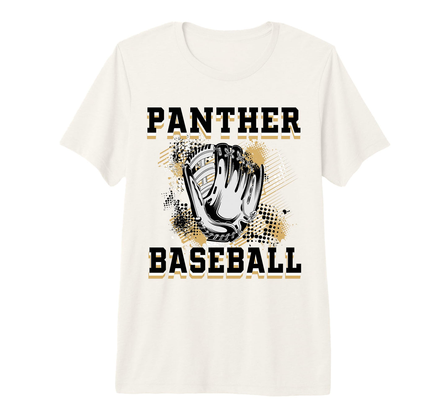 Panther Baseball Mom Grunge Glove Gold T-Shirt - Unique Graphic Men Women - T-Shirt, Sweatshirt, Hoodie