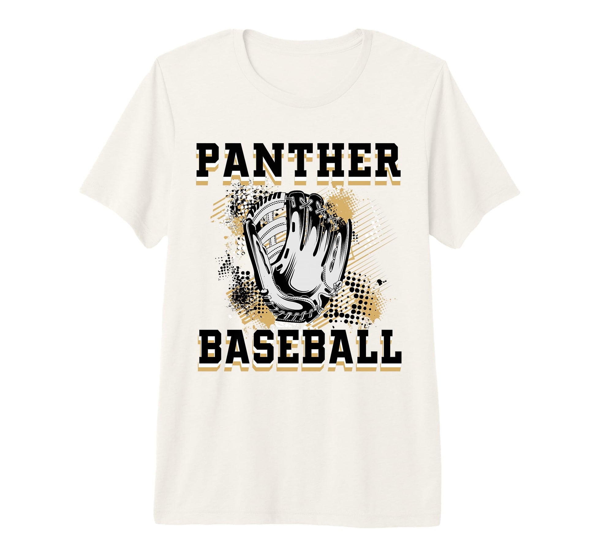 Panther Baseball Mom Grunge Glove Gold T-Shirt - Unique Graphic Men Women - T-Shirt, Sweatshirt, Hoodie