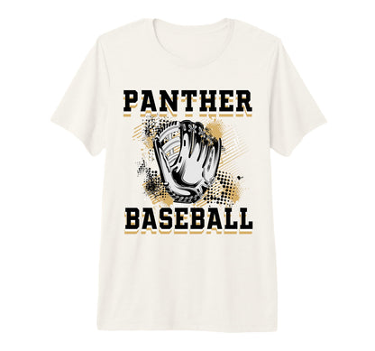 Panther Baseball Mom Grunge Glove Gold T-Shirt - Unique Graphic Men Women - T-Shirt, Sweatshirt, Hoodie