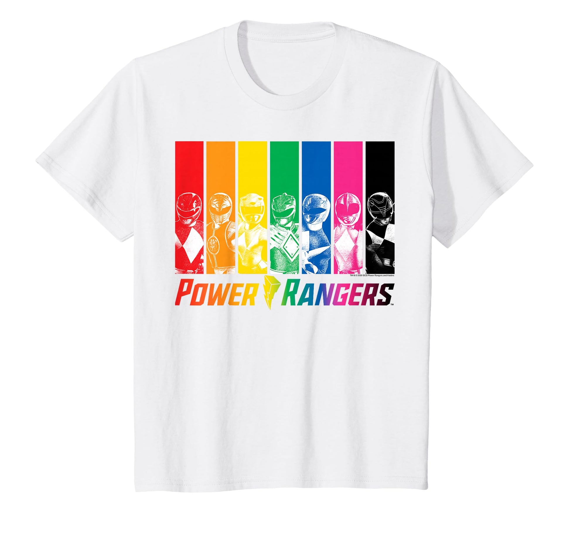 Power Rangers Distressed Rainbow T-Shirt - Casual Everyday Wear for Adults - T-Shirt, Sweatshirt, Hoodie