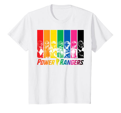 Power Rangers Distressed Rainbow T-Shirt - Casual Everyday Wear for Adults - T-Shirt, Sweatshirt, Hoodie