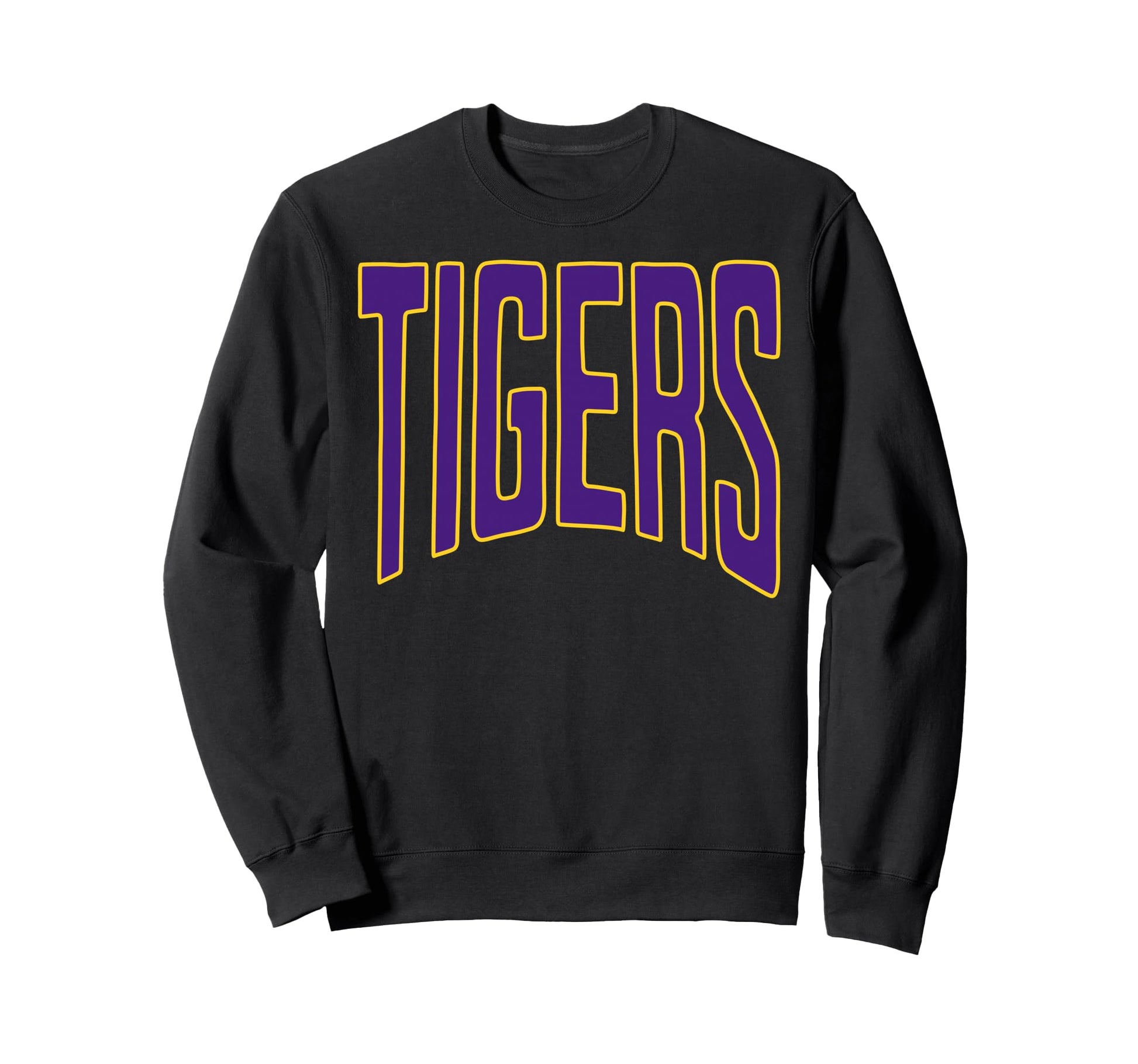 Tigers School Mascot Purple And Sweatshirt - Minimalist Print Men Women - T-Shirt, Sweatshirt, Hoodie