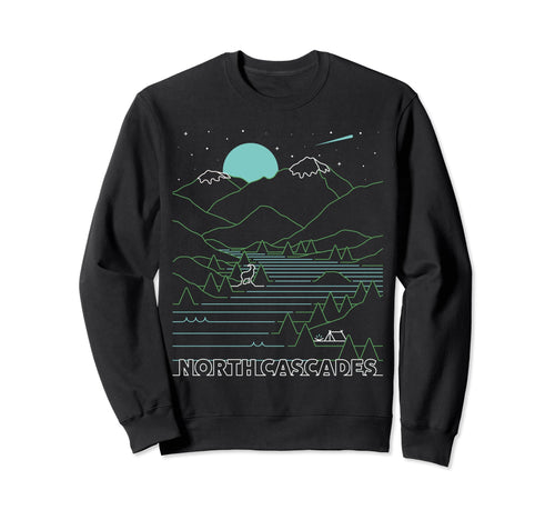 Night Time North Cascades National Park Sweatshirt - Unique Graphic Unisex - T-Shirt, Sweatshirt, Hoodie