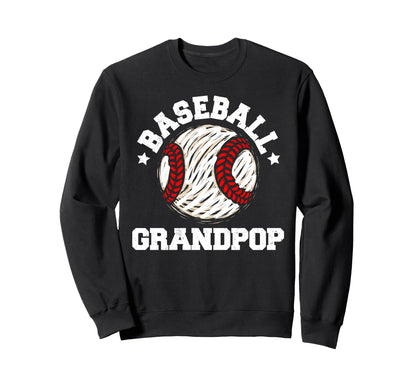Baseball Grandpop Distressed Funny Sweatshirt - Novelty Apparel Men Women - T-Shirt, Sweatshirt, Hoodie