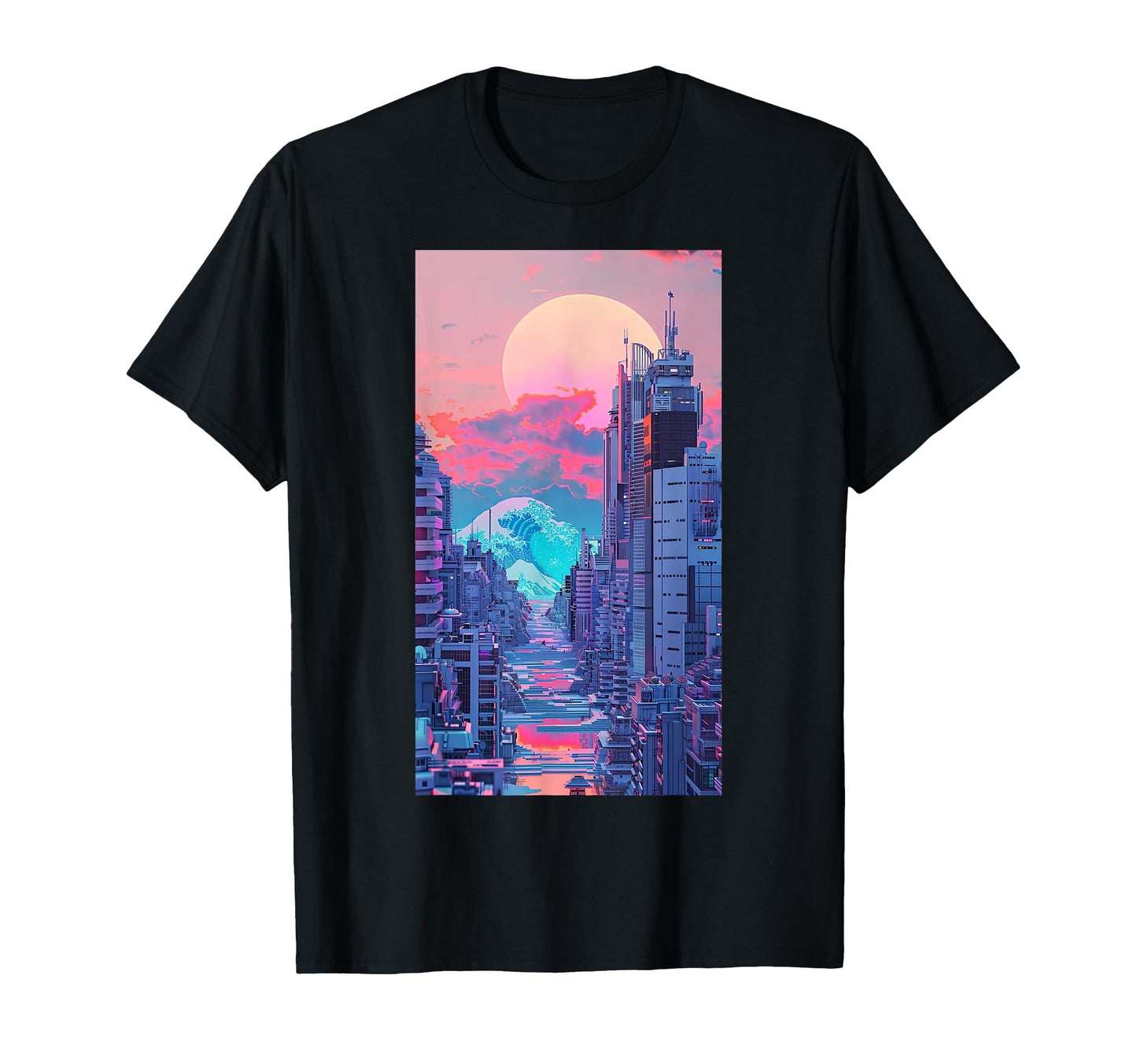 Vaporwave Aesthetic Cyberpunk T-Shirt - Custom Art Print for Adults - T-Shirt, Sweatshirt, Hoodie