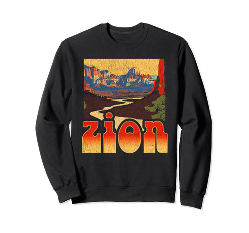 Zion National Park Distressed 90S Sweatshirt - Unique Graphic Men Women - T-Shirt, Sweatshirt, Hoodie