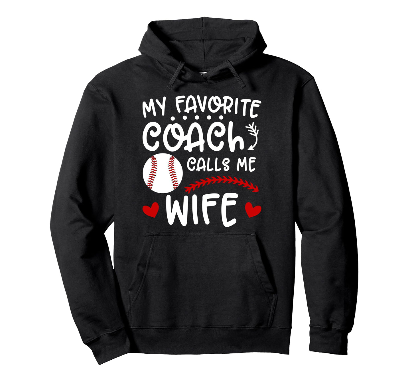 Proud Baseball Coachs Wife Baseball Hoodie - Aesthetic Graphic for Adults - T-Shirt, Sweatshirt, Hoodie