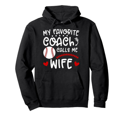 Proud Baseball Coachs Wife Baseball Hoodie - Aesthetic Graphic for Adults - T-Shirt, Sweatshirt, Hoodie