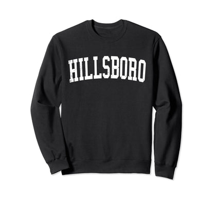 Hillsboro Tx Distressed White Sweatshirt - Minimalist Print for Adults - T-Shirt, Sweatshirt, Hoodie