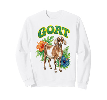 Goat Groovy Floral Goat Watercolor Sweatshirt - Minimalist Print Men Women - T-Shirt, Sweatshirt, Hoodie