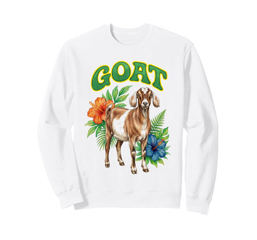 Goat Groovy Floral Goat Watercolor Sweatshirt - Minimalist Print Men Women - T-Shirt, Sweatshirt, Hoodie