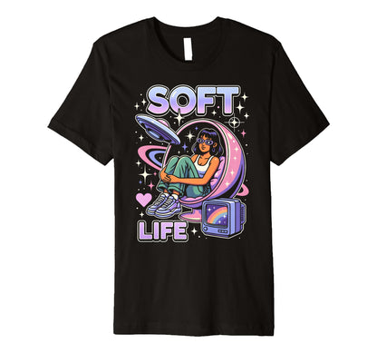 Soft Life Aesthetic Y2K Pastel Vaporwave T-Shirt - Custom Art Print Unisex - T-Shirt, Sweatshirt, Hoodie