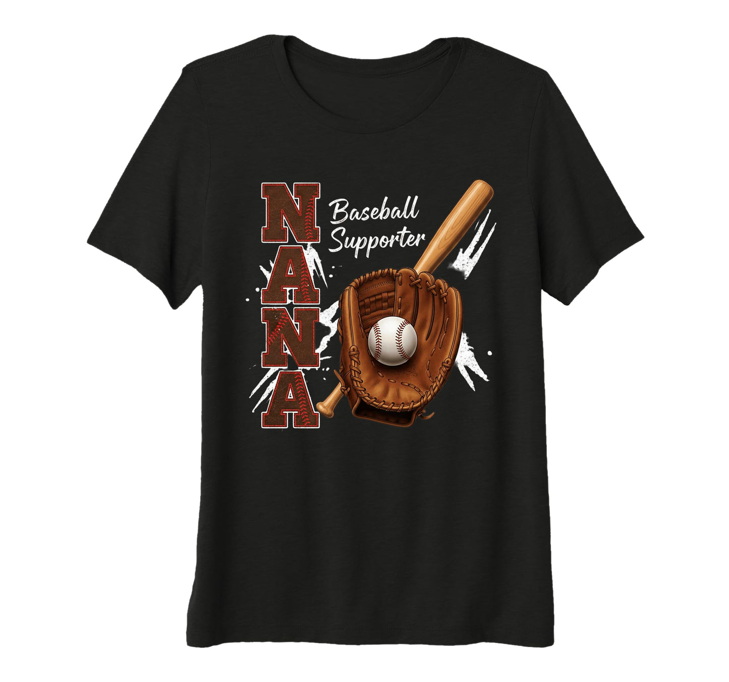 Womens Nana Baseball Supporter Grandma Fan T-Shirt - Graphic Print Unisex - T-Shirt, Sweatshirt, Hoodie