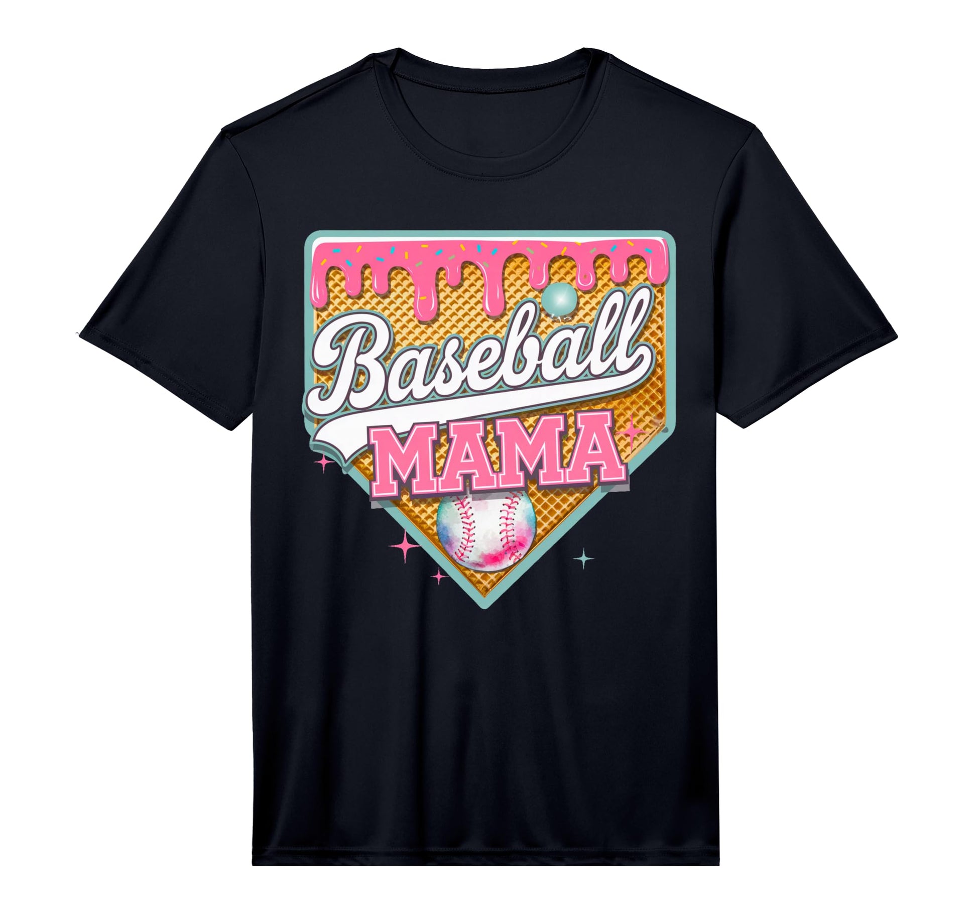 Mens Baseball Mama Home Plate Ice T-Shirt - Casual Everyday Wear Men Women - T-Shirt, Sweatshirt, Hoodie