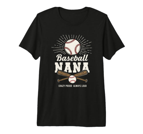Baseball Nana Proud Grandma Fan Tri Blend T-Shirt - Custom Art Print Unisex - T-Shirt, Sweatshirt, Hoodie