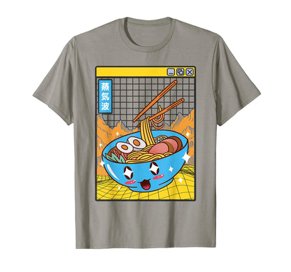 Ramen Noodles Bowl Kawaii Grid T-Shirt - Fun Novelty Design Unisex - T-Shirt, Sweatshirt, Hoodie