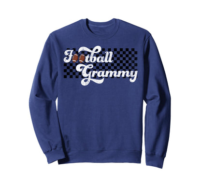 Football Grammy Grandma Checkered Sweatshirt - Custom Art Print for Adults - T-Shirt, Sweatshirt, Hoodie