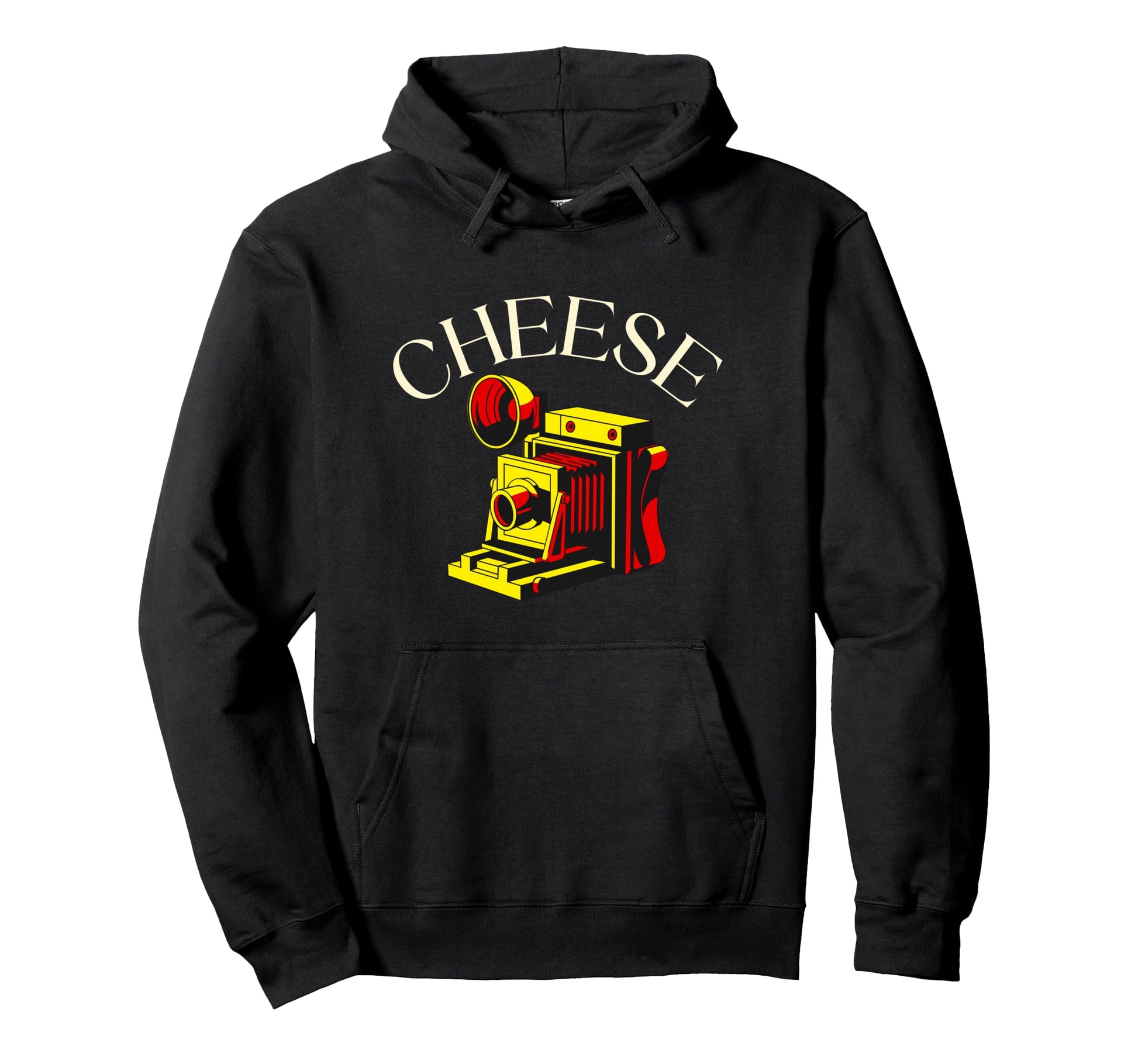 Cheese Camera Pop Art Hoodie - Trendy Graphic Unisex - T-Shirt, Sweatshirt, Hoodie