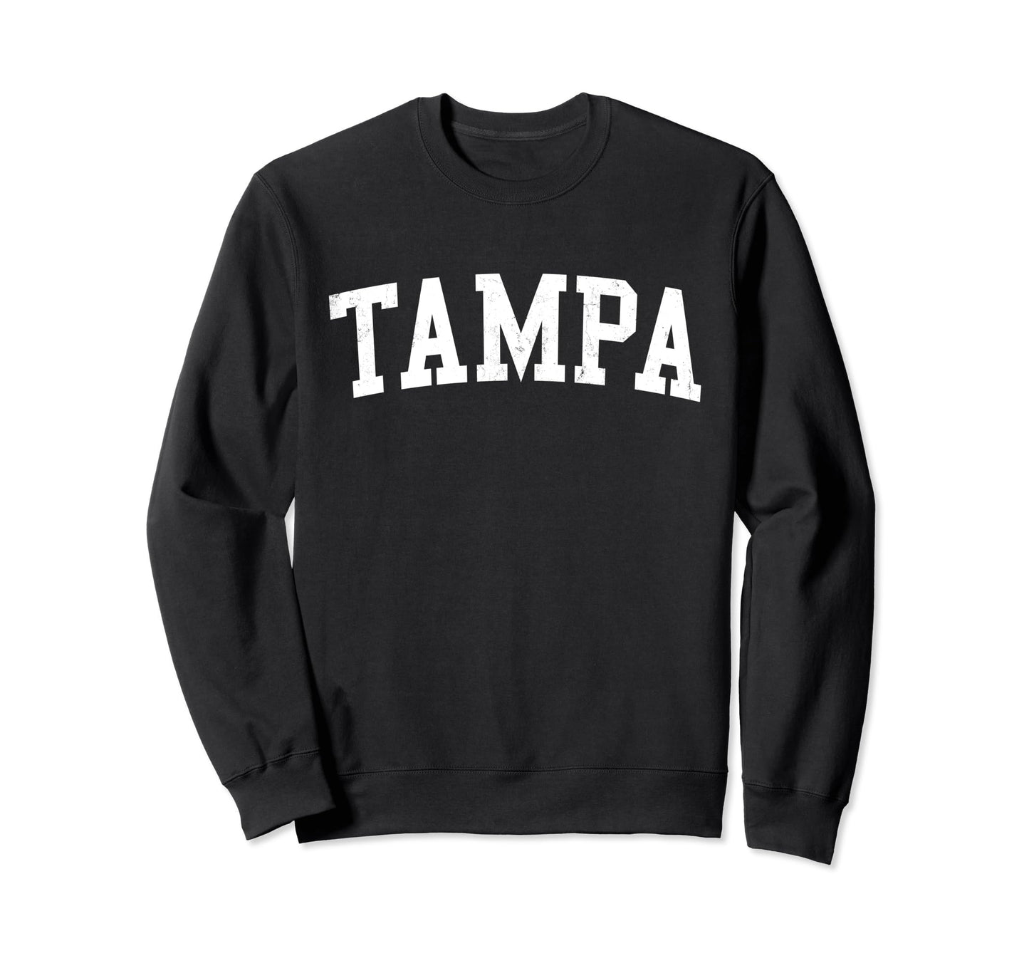 Tampa Fl Distressed White Varsity Sweatshirt - Custom Art Print Men Women - T-Shirt, Sweatshirt, Hoodie