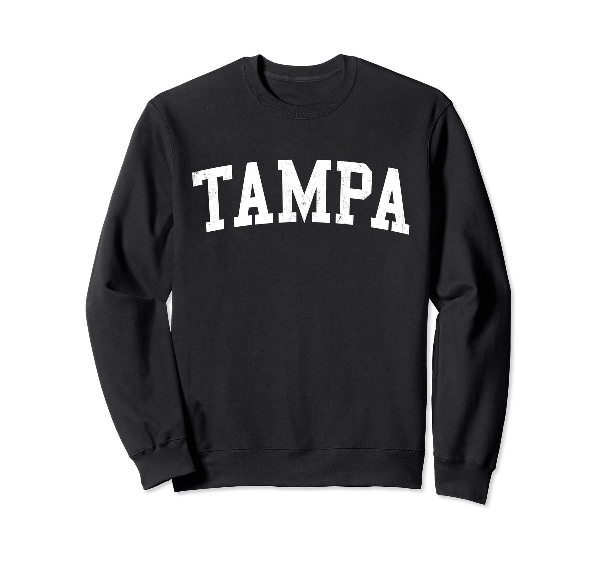 Tampa Fl Distressed White Varsity Sweatshirt - Custom Art Print Men Women - T-Shirt, Sweatshirt, Hoodie