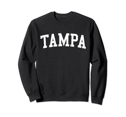 Tampa Fl Distressed White Varsity Sweatshirt - Custom Art Print Men Women - T-Shirt, Sweatshirt, Hoodie