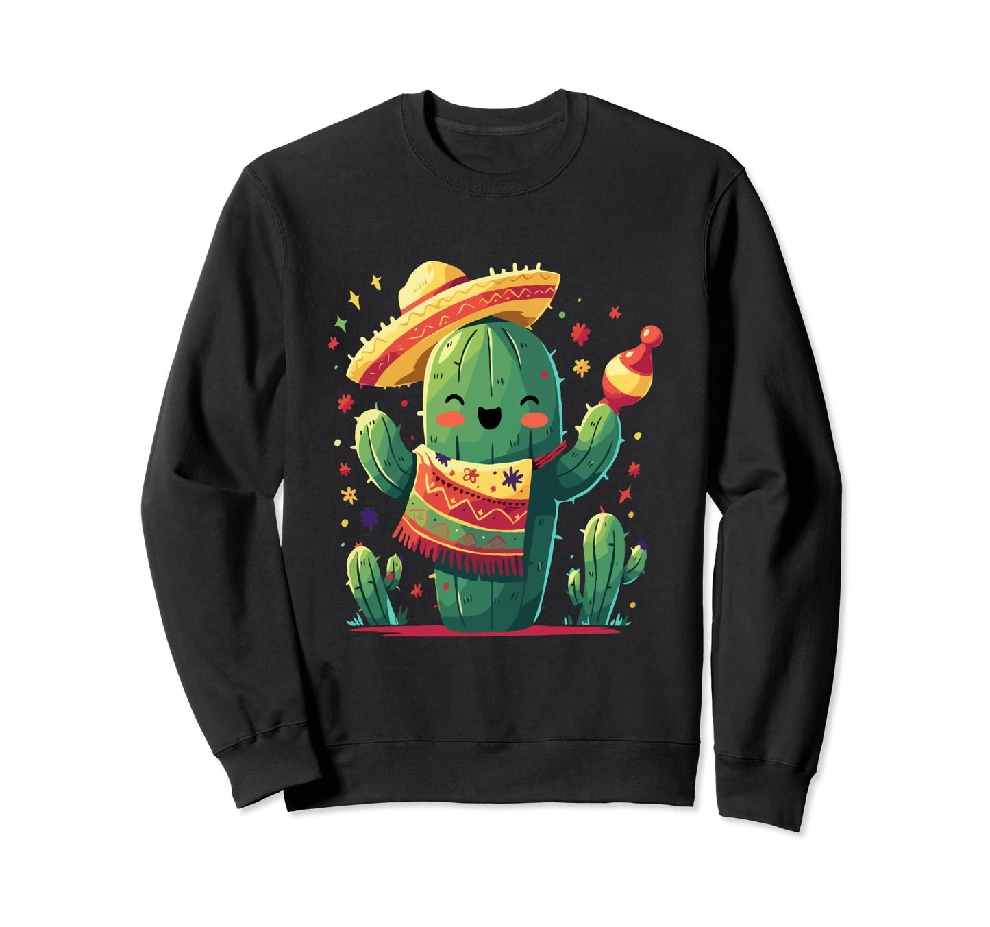 Cactus Serape Succulent Plant Sweatshirt - Aesthetic Graphic Men Women - T-Shirt, Sweatshirt, Hoodie