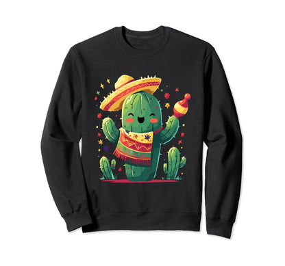 Cactus Serape Succulent Plant Sweatshirt - Aesthetic Graphic Men Women - T-Shirt, Sweatshirt, Hoodie