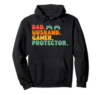 Dad Husband Legend Protector Video Hoodie - Fun Novelty Design Men Women - T-Shirt, Sweatshirt, Hoodie