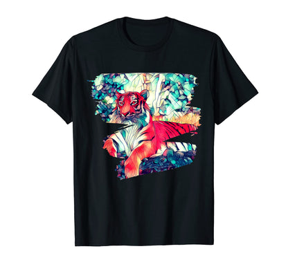 Vaporwave Aesthetic Streetwear Tiger T-Shirt - Custom Art Print Unisex - T-Shirt, Sweatshirt, Hoodie
