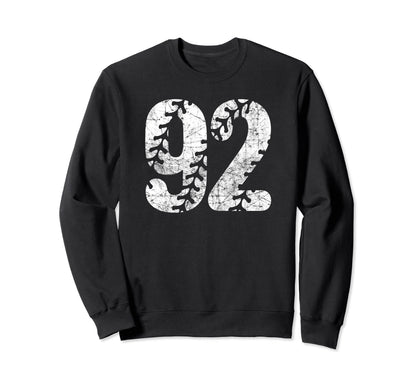 Baseball Softball Mom 92 Number 92 Sweatshirt - Trendy Graphic Unisex - T-Shirt, Sweatshirt, Hoodie