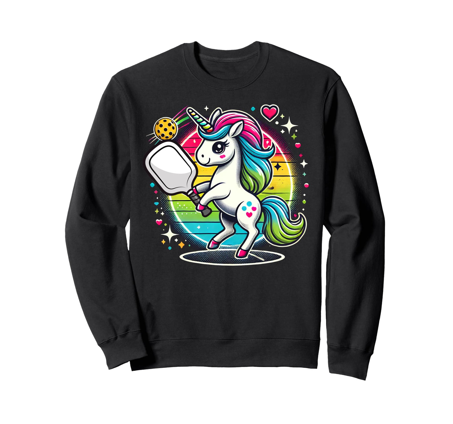 Girly Pickleball Unicorn Magic Sweatshirt - Aesthetic Graphic Men Women - T-Shirt, Sweatshirt, Hoodie