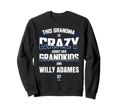 Grandma Crazy Willy Adames Milwaukee Sweatshirt - Custom Art Print Unisex - T-Shirt, Sweatshirt, Hoodie