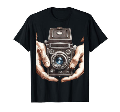 Slr Camera Hand Photojournalist T-Shirt - Aesthetic Graphic Unisex - T-Shirt, Sweatshirt, Hoodie
