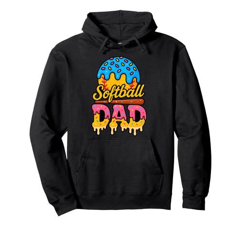 Ice Cream Drip Softball Dad Game Day Dad Hoodie - Streetwear Style Unisex - T-Shirt, Sweatshirt, Hoodie