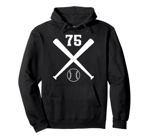 Baseball Softball Number 75 Hoodie - Aesthetic Graphic for Adults - T-Shirt, Sweatshirt, Hoodie