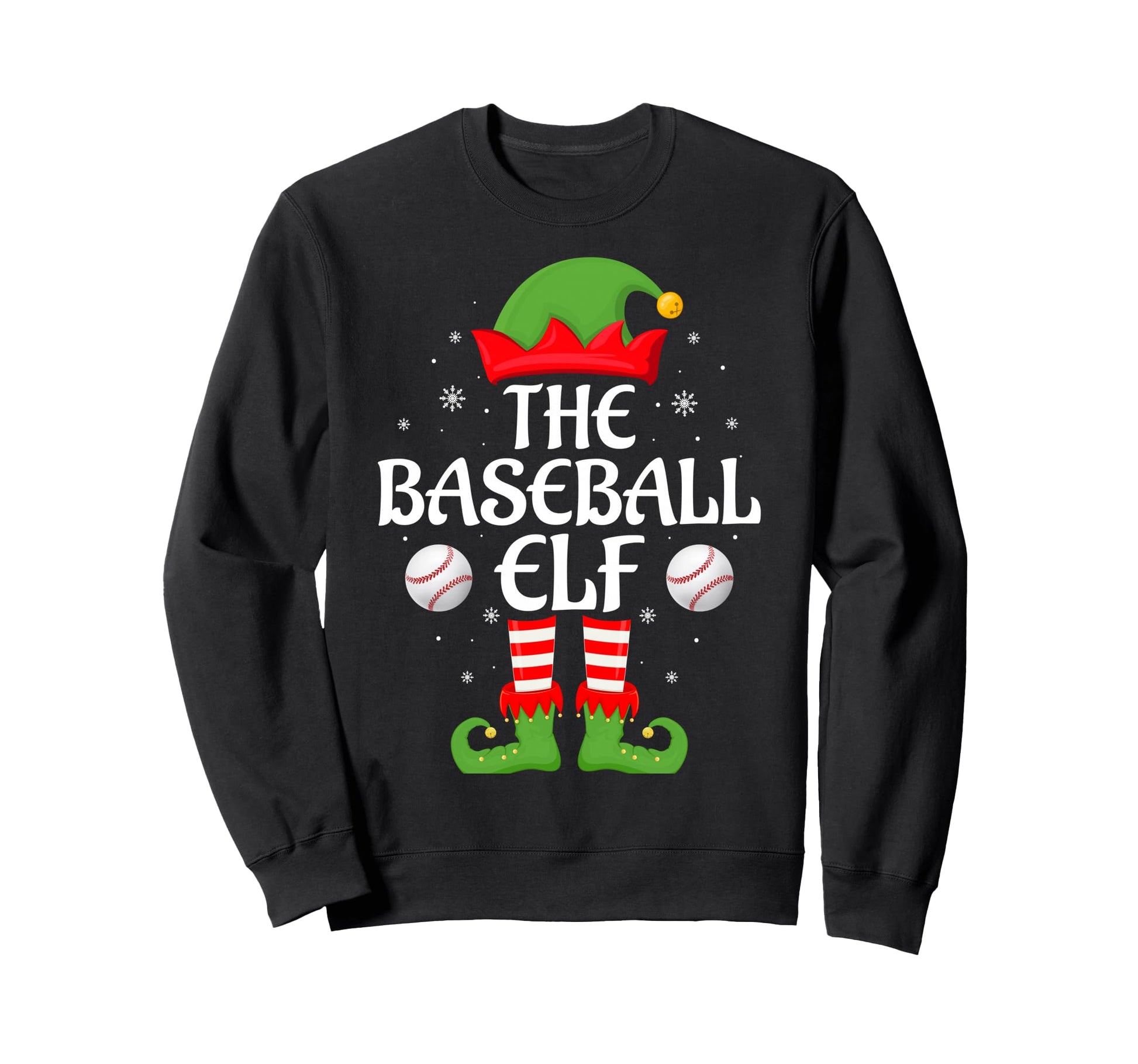 Baseball Elf Family Matching Elf Sweatshirt - Unique Graphic for Adults - T-Shirt, Sweatshirt, Hoodie