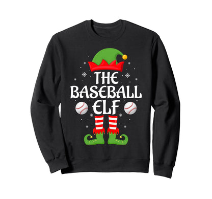 Baseball Elf Family Matching Elf Sweatshirt - Unique Graphic for Adults - T-Shirt, Sweatshirt, Hoodie