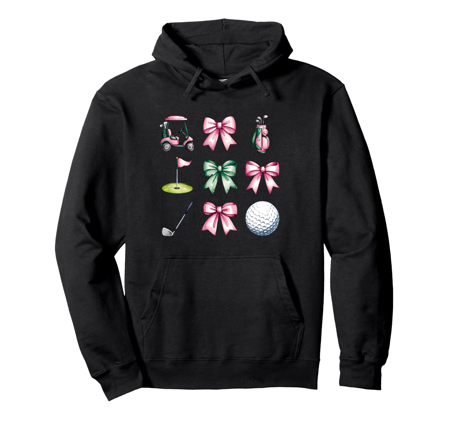 Golf Coquette Bow Golf Ball Mom Game Hoodie - Minimalist Print Men Women - T-Shirt, Sweatshirt, Hoodie