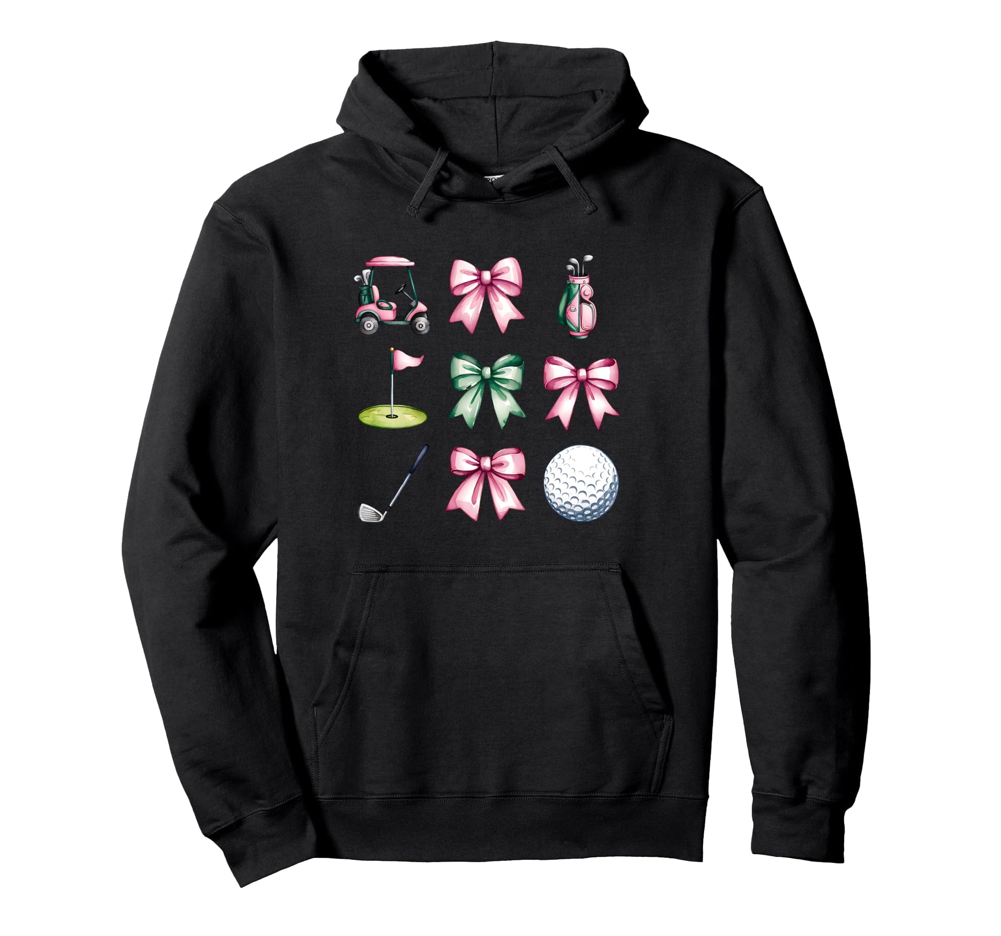 Golf Coquette Bow Golf Ball Mom Game Hoodie - Minimalist Print Men Women - T-Shirt, Sweatshirt, Hoodie