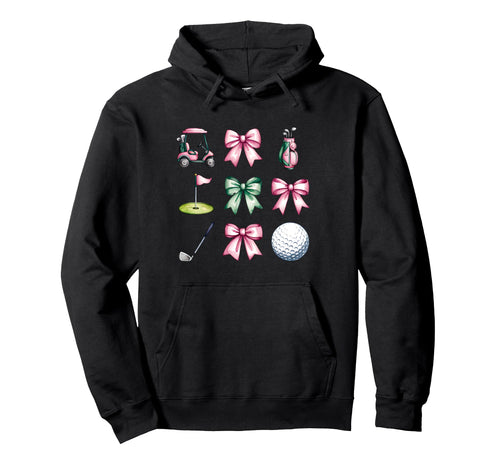Golf Coquette Bow Golf Ball Mom Game Hoodie - Minimalist Print Men Women - T-Shirt, Sweatshirt, Hoodie