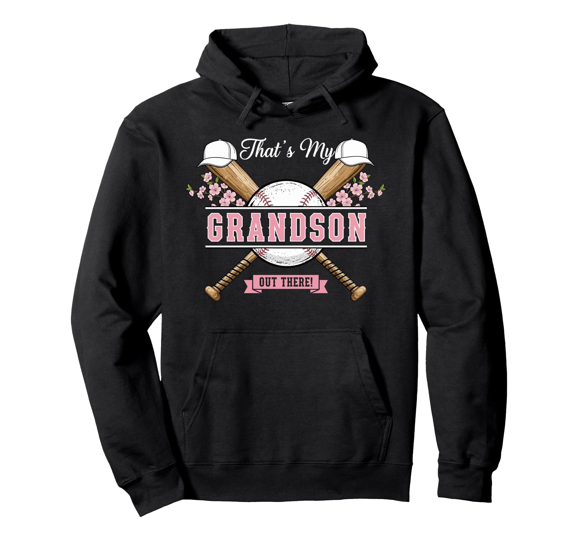 Thats My Grandson Out There Baseball Hoodie - Unique Graphic Men Women - T-Shirt, Sweatshirt, Hoodie