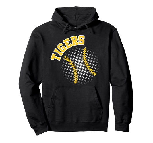 Yellow Tigers Baseball Mom Game Day Hoodie - Aesthetic Graphic Men Women - T-Shirt, Sweatshirt, Hoodie