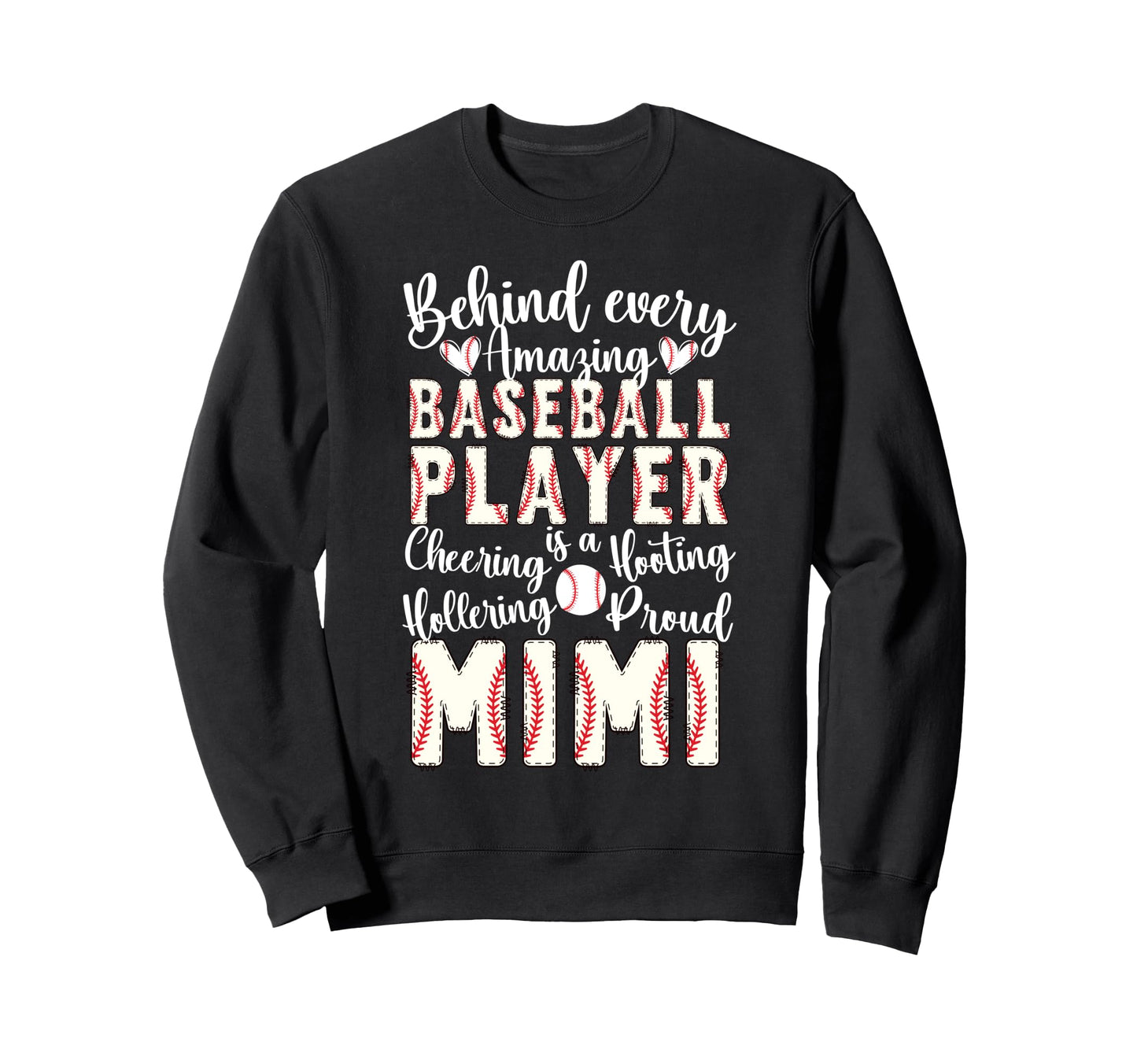 Proud Mimi Baseball Player Sweatshirt - Casual Everyday Wear Men Women - T-Shirt, Sweatshirt, Hoodie